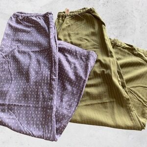 Victoria's Secret Pajama Pants Bundle of 2 Medium Wide Leg Elastic drawstring